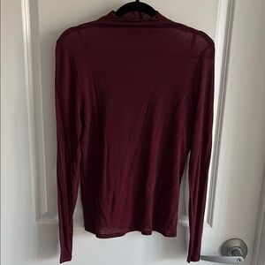 Women's Burgundy Long Sleeve Top